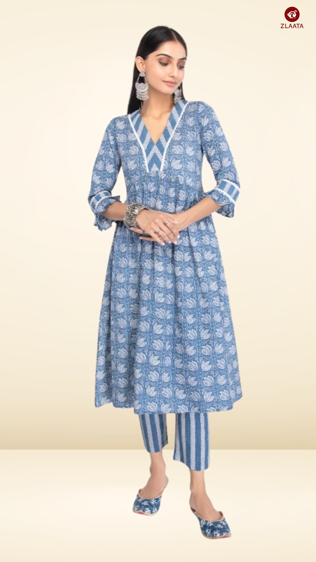 Blue a-line kurta