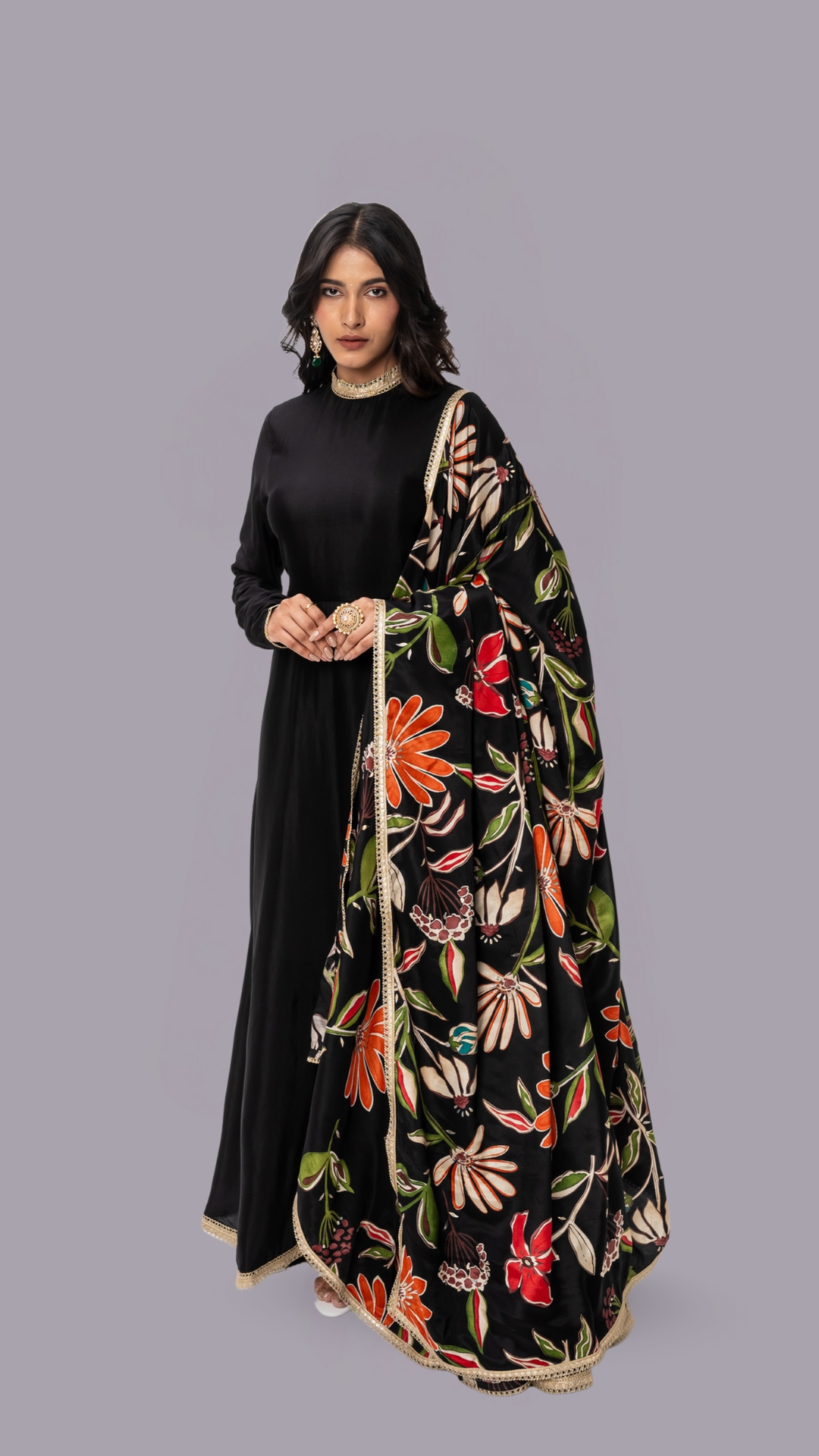 Black backless anarkali Dress