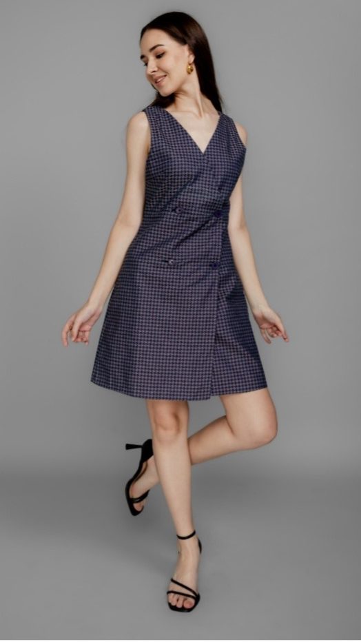 Violet Cotton A-line Formal Dress