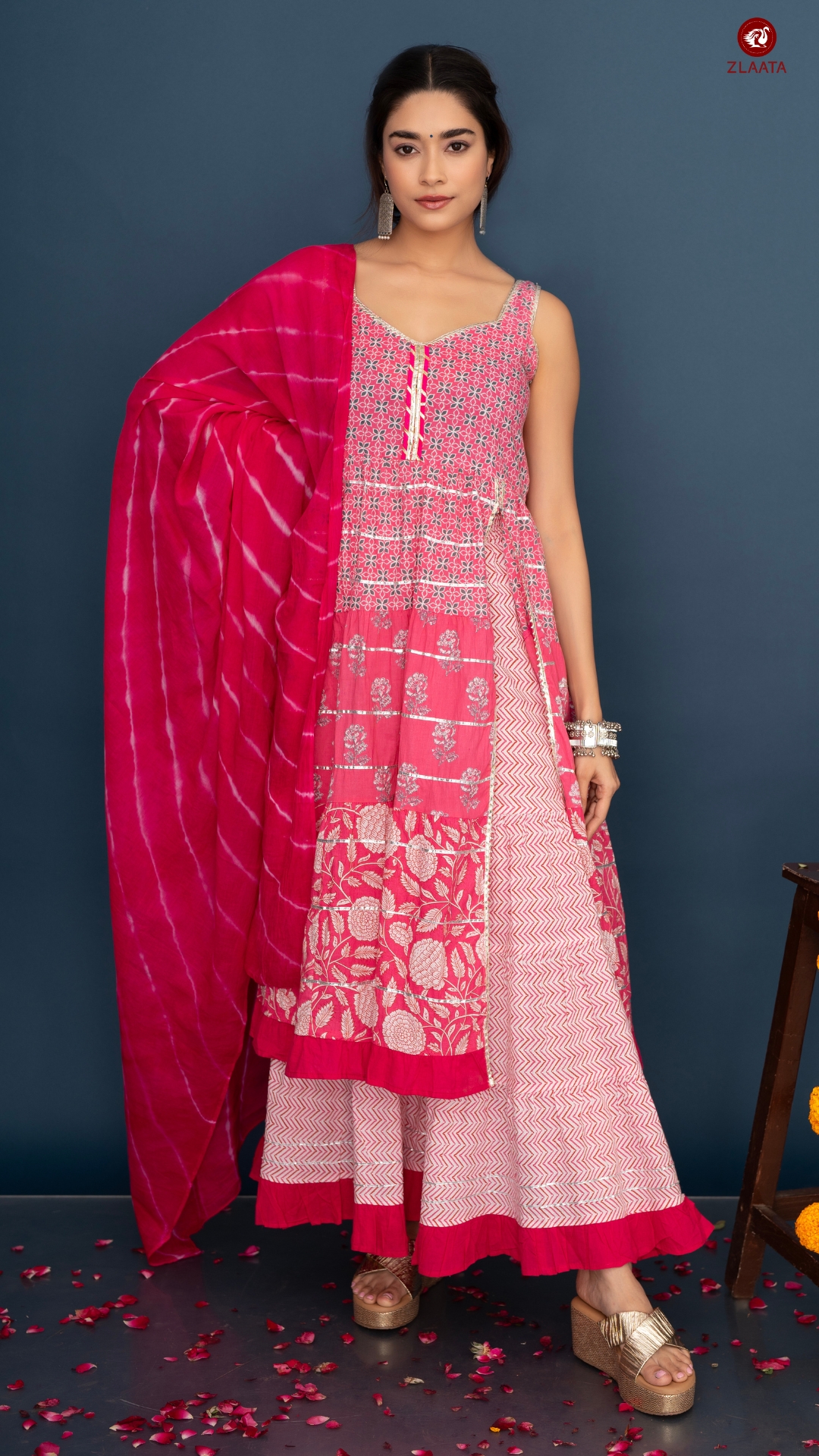 Pink sharara set for valentines day