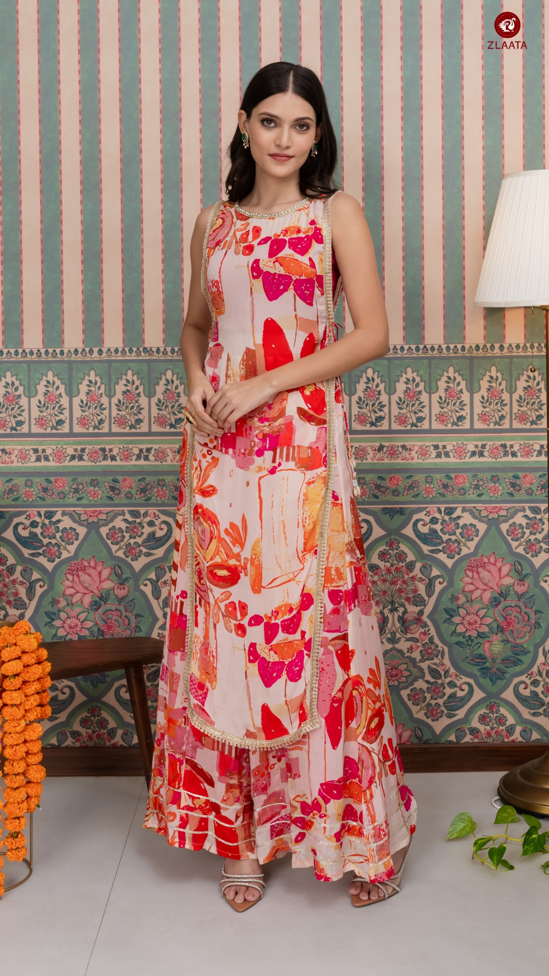 Pink 3-piece coord set as a eid outfit ideas