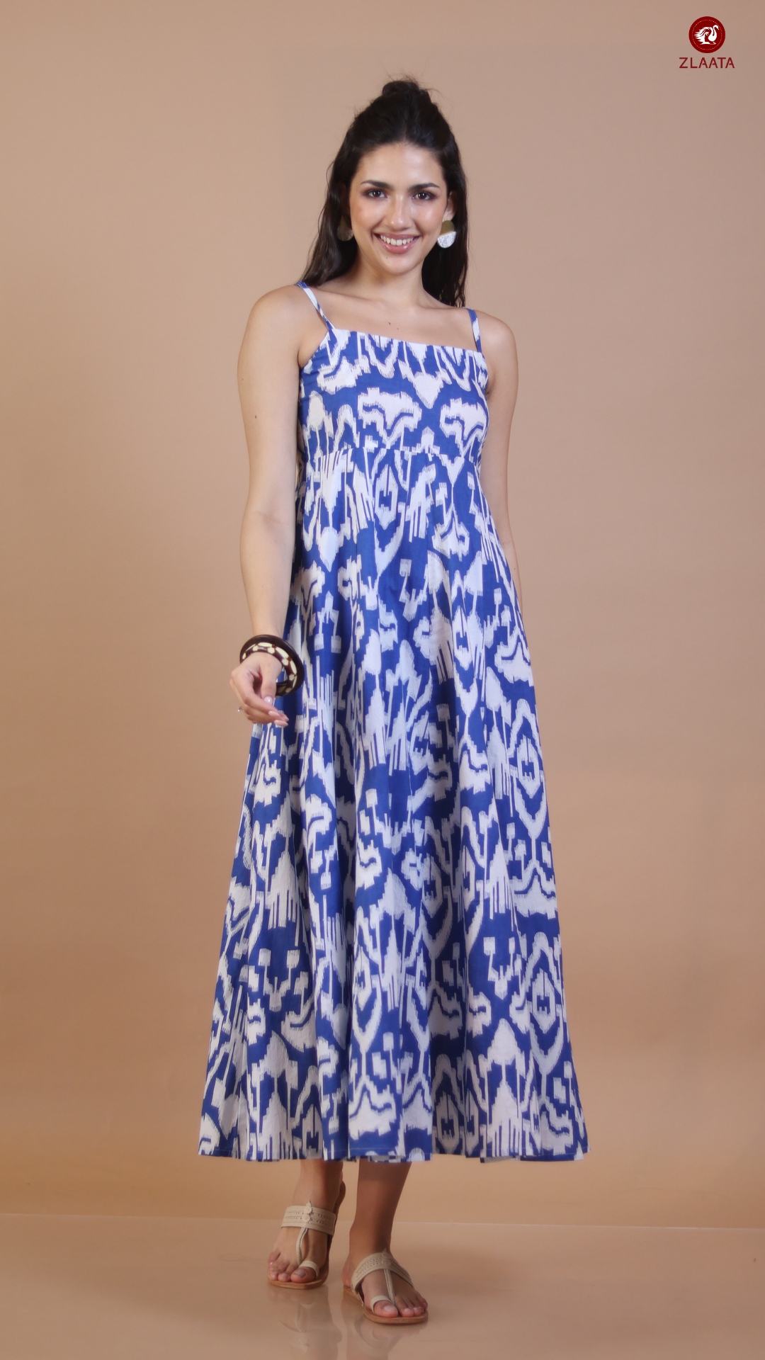Blue Cotton Maxi Dress