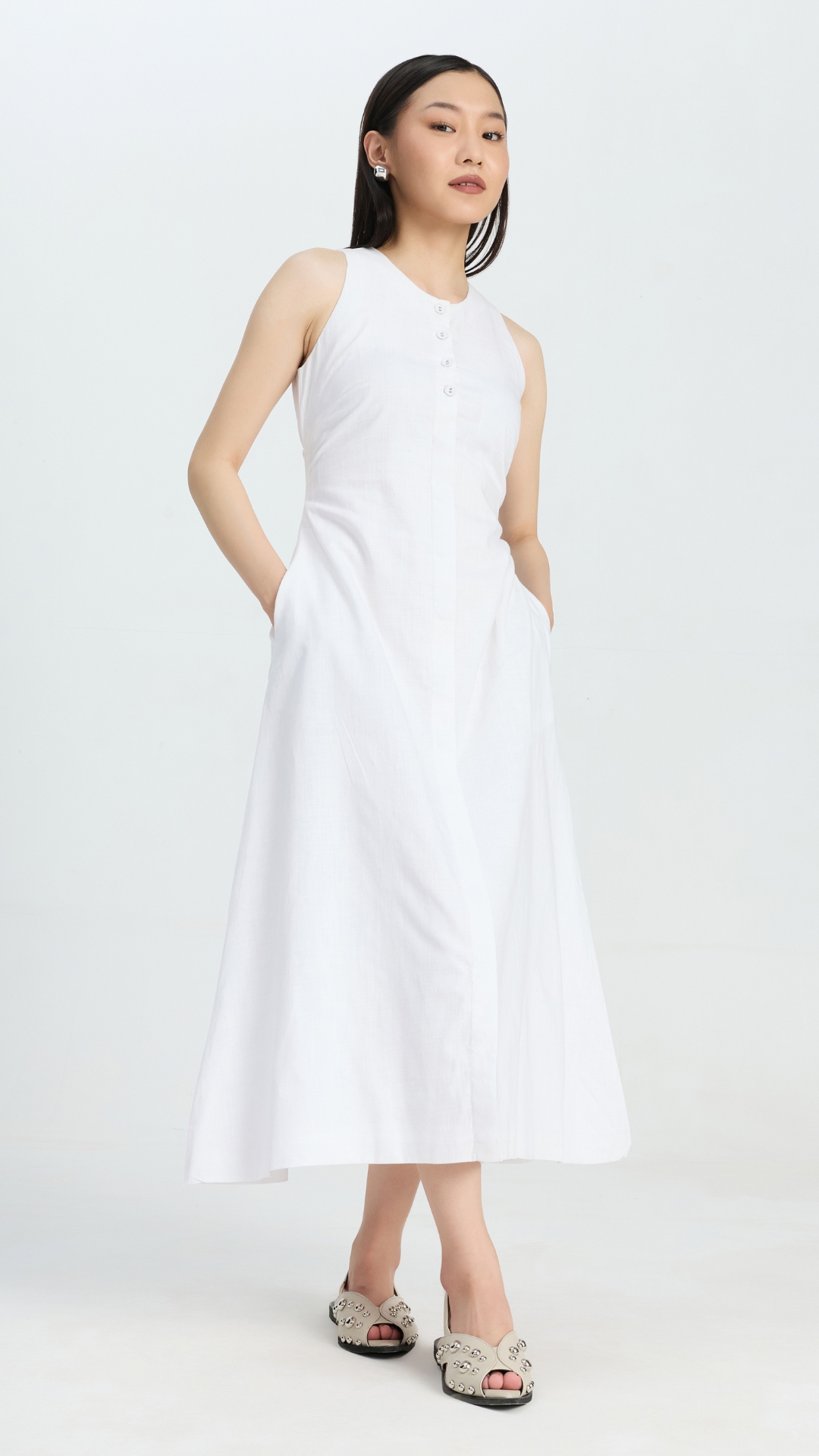 White a-line dress for effortless summer styling ideas