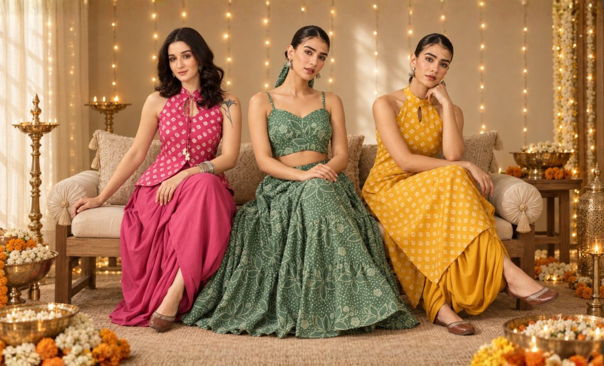 bandhani dress pattern for women