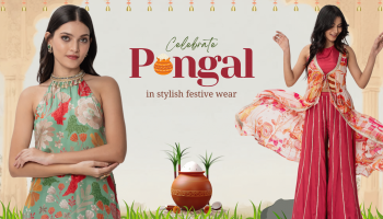 8. Celebrate traditional Pongal in stylish festive wear for women from Zlaata 8. Celebrate traditional Pongal in stylish festive wear for women from Zlaata